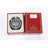 Omega 4321.2 Stopwatch, 4.5cm dial, with black leather pouch and red Omega presentation box