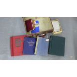 Collection of early 20th century stamp albums and stamps, within a brown leather case (a lot)