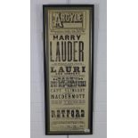 Harry Lauder Interest - Printer Proof copy of a bill for Birkenhead Argyle Theatre,
