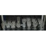 A collection of 19th century moulded glass comprising wine glasses and tumblers etc (20)