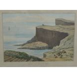 View from the island of Staffa, a framed William Daniell print, 24 x 16cm