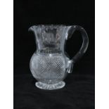 Edinburgh crystal water jug, hobnail cut, 19cm