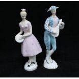 Royal Doulton figures Columbine HN2185 & Harlequin HN2186, 19cm (2)