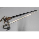 Infantry Officer's 1892 pattern sword with single edged blade, 81.5cm long, with shagreen handle and