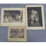 Frank Clinger Scallan, a group of three early 20th century etchings of India, unframed, (3)