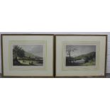 Two colour engraved prints, framed under glass, 31 x 22cm (2)