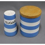 T.G Green Cornish Ware sugar castor and storage jar, 13cm (2)