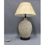 Contemporary table lamp base and shade, 67cm high including shade