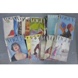 Collection of vintage Vogue magazines mostly dated to the 1940's, (20)