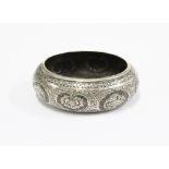Persian silver salt / dish with stylised engraved pattern 7.5cm