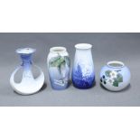 Collection of Royal Copenhagen / Bing Grondahl porcelain vases, 14cm (4)