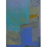 Contemporary school abstract oil on card, signed indistinctly and dated '99, framed under glass,