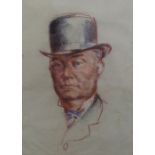 Early 20th century School, pastel portrait if a Gent, apparently unsigned, under glass within a