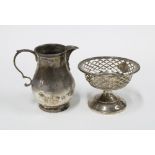 George V silver bonbon, Birmingham 1918 and a silver cream jug, Hamilton & Inches, Edinburgh 1919 (
