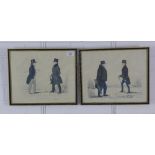 Modern Athenians No.14 & No. 44, a pair of prints, framed under glass within Hogarth frames, size