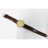 Gents Omega De Ville Automatic wristwatch, gold plated with champagne dial and baton markers, on a