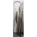 Collection of vintage fishing rods, hooks and landing nets, etc (a lot)