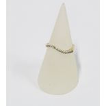 9ct gold wishbone ring set with diamonds, size M