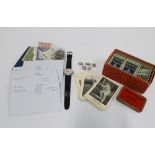 Gents vintage Tatton wrist watch, Will's cigarette cards, Cricket cards, pre decimal pennies and