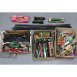 Mixed lot of Railway items to include Golden Fleece engine, rolling stock and track, etc (a lot)