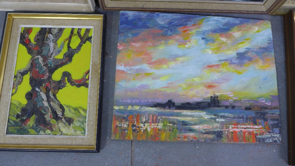 J. Burnett group of six oil paintings, al signed and framed (6) - Image 2 of 4