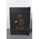 Phillips & Co. of Birmingham , small Victorian cast iron safe - with original key 61 x 44 x 42cm