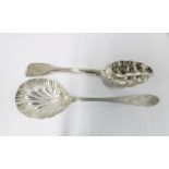 Georgian silver jam spoon, London 1788 and a Victorian silver jam spoon, Sheffield 1897 (2)