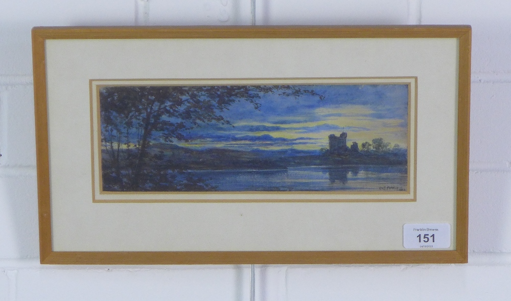 George Stratton Ferrier, RSW (Scottish 1852 - 1912) Twilight on Loch, watercolour, signed and - Image 2 of 4