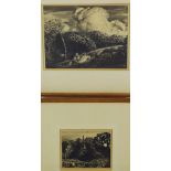 Samuel Palmer (1805 - 18881) pair of ganymed facsimile prints to include A Church Among Trees and