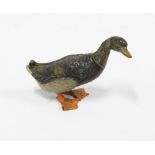 Cold painted bronze duck, 5cm