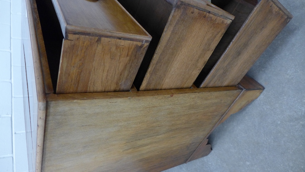 George III mahogany chest, the rectangular top with a three quarter border veneer, over three long - Image 3 of 3