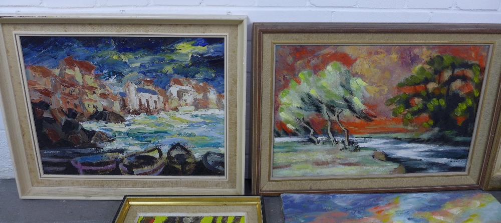 J. Burnett group of six oil paintings, al signed and framed (6) - Image 3 of 4