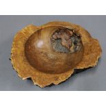 Mike Candlish burr elm bowl, signed, 38.5cm