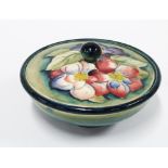 Moorcroft Clematis pattern bowl and cover, impressed facsimile mark, 16cm wide.