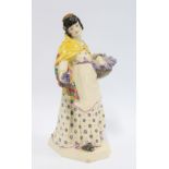 Charles Vyse (1882-1971) 'The Lavender Girl', Chelsea Pottery figure, dated 1922, painted monogram