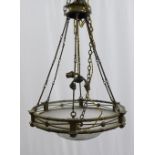 Late 19th / early 20th century opaque glass pendant light fitting 75 x 49cm