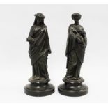 Pair of classical female figures (2) 30cm.