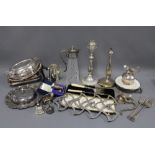 Quantity of Epns wares to include coffee pot, serving dishes, tray and Epns mounted glass claret