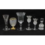 Collection of of 19th and 20th century glass to include a small cut glass vase with ormolu mounts,