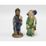 Two small Chinese pottery figures, (2) (a/f) 13 cm high.
