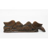 Antique fruitwood Blackbird wood pastry cutter, 22cm long