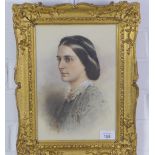 19th century school, head and shoulders portrait, watercolour, apparently unsigned, under glass