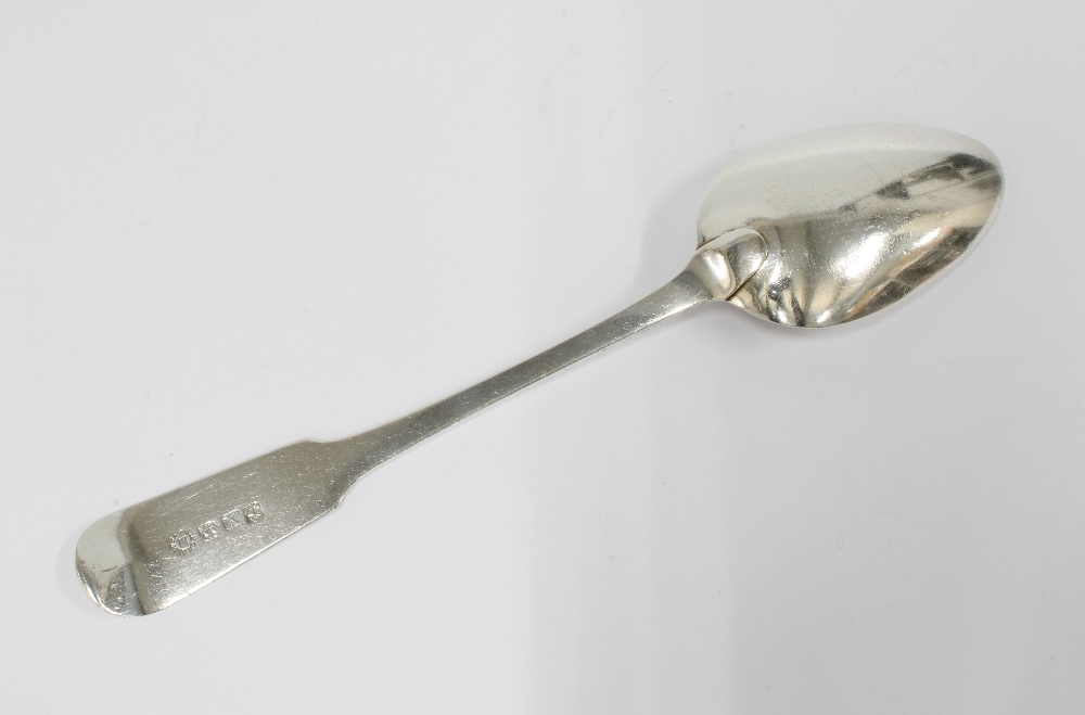 Dumfries Scottish provincial silver table spoon, fiddle pattern without fiddle wings at bowl, mark - Image 2 of 4