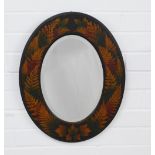 Fernware / Mauchline oval wall mirror, 52 x 41cm