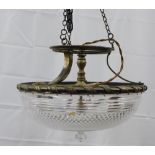 Late 19th / early 20th century cut glass pendant light fitting 70 x 35cm