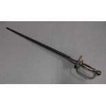 Infantry Officers style sword with butterfly hinged guard, 70cm blade