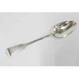 Dumfries Scottish provincial silver table spoon, fiddle pattern without fiddle wings at bowl, mark