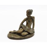 Anne Davidson, bronzed composition figure of a ballerina, signed and dated 1988, 10 x 10cm.