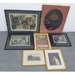 Early photography interest - a group of seven framed prints to include A Wedding Party at the