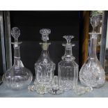 Four various glass decanters and stoppers(4)